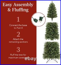 Prelit Pencil Christmas Tree, 7.5Ft Premium Artificial Tree, Realistic Lighted S Prelit Pencil Christmas Tree, 7.5Ft Premium Artificial Tree, Realistic Lighted S