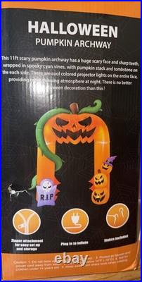 Presence Inflatables 11 FT Tall Halloween Inflatables Archway Angry Pumpkins LED