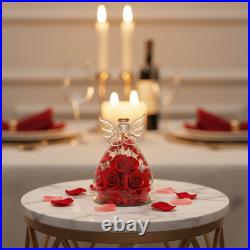 Preserved Rose Bouquet in Elegant Glass Dome Archangel Collection Holiday Gift