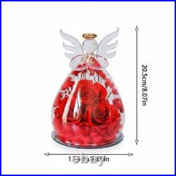 Preserved Rose Bouquet in Elegant Glass Dome Archangel Collection Holiday Gift