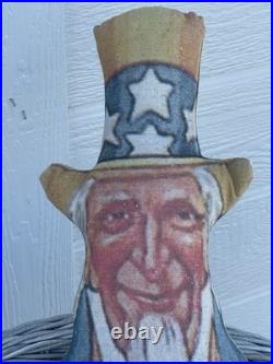 Primitive Antique American flag Uncle Sam door hanger porch sitter 4th of July Primitive Antique American flag Uncle Sam door hanger porch sitter 4th of July