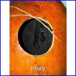 Primitive Vintage Gourd Jack-O'-Lantern Pumpkin Black Cat Halloween masked large