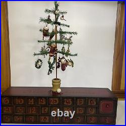 Primitives by Kathy ANNIE SCHICKEL ADVENT CALENDAR With FEATHER TREE 24 Wood Box