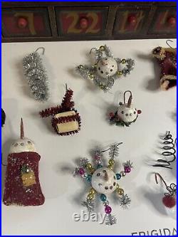 Primitives by Kathy ANNIE SCHICKEL ADVENT CALENDAR With FEATHER TREE 24 Wood Box