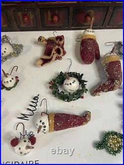 Primitives by Kathy ANNIE SCHICKEL ADVENT CALENDAR With FEATHER TREE 24 Wood Box
