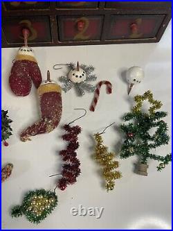 Primitives by Kathy ANNIE SCHICKEL ADVENT CALENDAR With FEATHER TREE 24 Wood Box