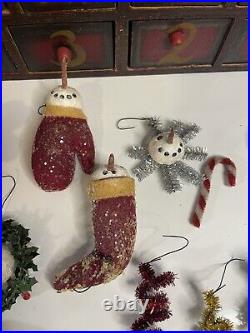 Primitives by Kathy ANNIE SCHICKEL ADVENT CALENDAR With FEATHER TREE 24 Wood Box