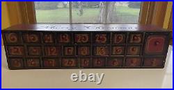 Primitives by Kathy ANNIE SCHICKEL ADVENT CALENDAR With FEATHER TREE 24 Wood Box