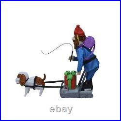 ProductWorks 34IN RUDOLPH 3D PRE LIT LED YARD ART STANDING YUKON AND DOG, Blue