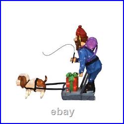 ProductWorks 34IN RUDOLPH 3D PRE LIT LED YARD ART STANDING YUKON AND DOG, Blue
