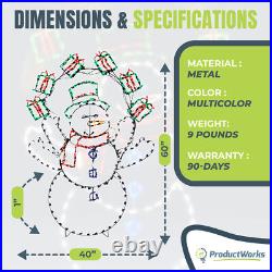 ProductWorks 60 Pro-Line LED Animation Juggling Snowman Christmas Yard Decor ProductWorks 60 Pro-Line LED Animation Juggling Snowman Christmas Yard Decor