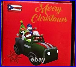 Puerto Rico 7Ft. Long Santa In A Truck Christmas Inflatable. NEW