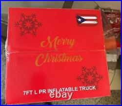 Puerto Rico 7Ft. Long Santa In A Truck Christmas Inflatable. NEW