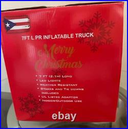 Puerto Rico 7Ft. Long Santa In A Truck Christmas Inflatable. NEW