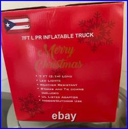 Puerto Rico 7Ft. Long Santa In A Truck Christmas Inflatable. NEW