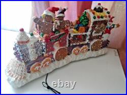 Puleo FIBER OPTIC LIGHTED ANIMATE XMAS GINGERBREAD CANDY SNOWMAN SANTA TRAIN 20