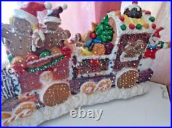 Puleo FIBER OPTIC LIGHTED ANIMATE XMAS GINGERBREAD CANDY SNOWMAN SANTA TRAIN 20