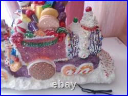 Puleo FIBER OPTIC LIGHTED ANIMATE XMAS GINGERBREAD CANDY SNOWMAN SANTA TRAIN 20