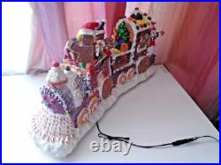 Puleo FIBER OPTIC LIGHTED ANIMATE XMAS GINGERBREAD CANDY SNOWMAN SANTA TRAIN 20