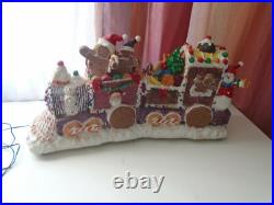 Puleo FIBER OPTIC LIGHTED ANIMATE XMAS GINGERBREAD CANDY SNOWMAN SANTA TRAIN 20