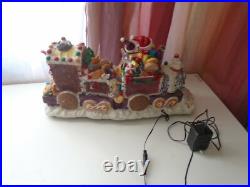 Puleo FIBER OPTIC LIGHTED ANIMATE XMAS GINGERBREAD CANDY SNOWMAN SANTA TRAIN 20