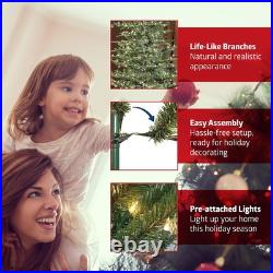 Puleo International 6.5 Foot Pre-Lit Aspen Fir Artificial Christmas Green Puleo International 6.5 Foot Pre-Lit Aspen Fir Artificial Christmas Green