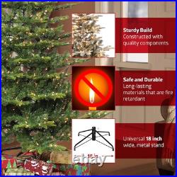 Puleo International 6.5 Foot Pre-Lit Aspen Fir Artificial Christmas Green Puleo International 6.5 Foot Pre-Lit Aspen Fir Artificial Christmas Green