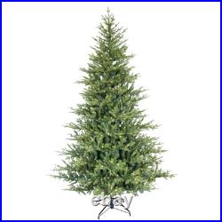 Puleo International 7.5 Foot Pre-Lit Alberta Spruce Artificial Christmas Tree