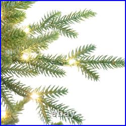 Puleo International 7.5 Foot Pre-Lit Alberta Spruce Artificial Christmas Tree