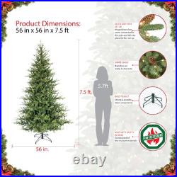 Puleo International 7.5 Foot Pre-Lit Alberta Spruce Artificial Christmas Tree