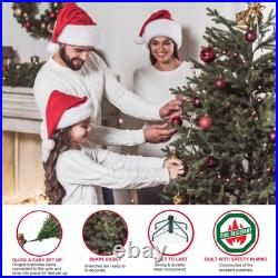 Puleo International 7.5 Foot Pre-Lit Alberta Spruce Artificial Christmas Tree
