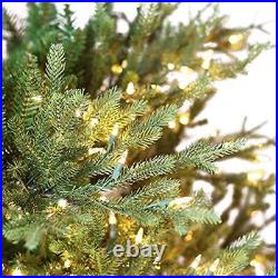 Puleo International 7.5 Foot Pre-Lit Balsam Fir Artificial Christmas Tree wit