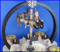 Pyramid natural tea light Seiffen in winter magic reindeer carved Erzgebirge Pyramid natural tea light Seiffen in winter magic reindeer carved Erzgebirge