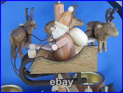 Pyramid natural tea light Seiffen in winter magic reindeer carved Erzgebirge Pyramid natural tea light Seiffen in winter magic reindeer carved Erzgebirge