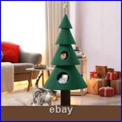 Quoyard Christmas Cat Tree with Cat House Cat Tower for Indoor Cats with Condos