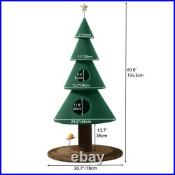 Quoyard Christmas Cat Tree with Cat House Cat Tower for Indoor Cats with Condos