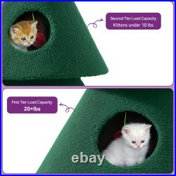Quoyard Christmas Cat Tree with Cat House Cat Tower for Indoor Cats with Condos