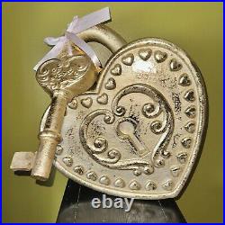 RACHEL ZOE Large Gold Love Lock and Key Valentines Day Decor NWT