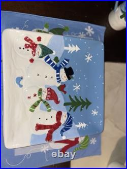 (RARE) 27+ St. Nicholas Square Snowman Dinnerware Collection! 