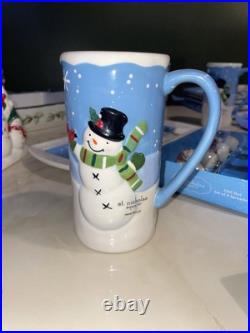 (RARE) 27+ St. Nicholas Square Snowman Dinnerware Collection! 