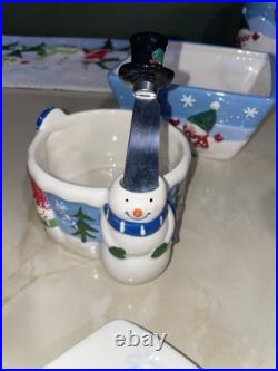(RARE) 27+ St. Nicholas Square Snowman Dinnerware Collection! 