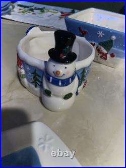 (RARE) 27+ St. Nicholas Square Snowman Dinnerware Collection! 