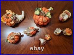 RARE BICO 9-Piece Fall Harvest Pumpkin Ceramic Decor Collection Cornucopia