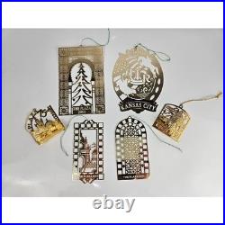 RARE Kansas City Christmas Ornaments Set of 6 Metal 24K Plated