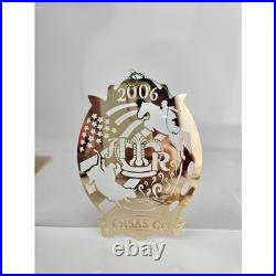 RARE Kansas City Christmas Ornaments Set of 6 Metal 24K Plated