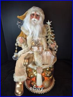 RARE Karen Didion Signature Collection Santa. Golden Masterpiece. Lit/Signature