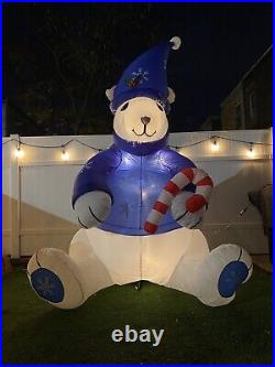 RARE LARGE 8ft. Gemmy Air Blown Inflatable Tall Christmas Polar Bear