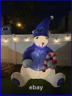 RARE LARGE 8ft. Gemmy Air Blown Inflatable Tall Christmas Polar Bear