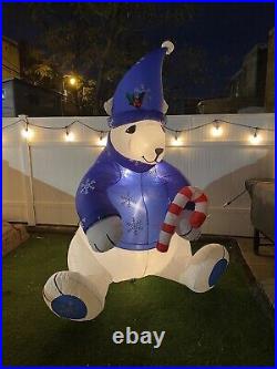 RARE LARGE 8ft. Gemmy Air Blown Inflatable Tall Christmas Polar Bear