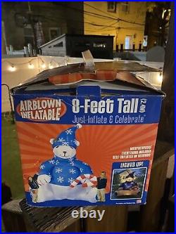 RARE LARGE 8ft. Gemmy Air Blown Inflatable Tall Christmas Polar Bear